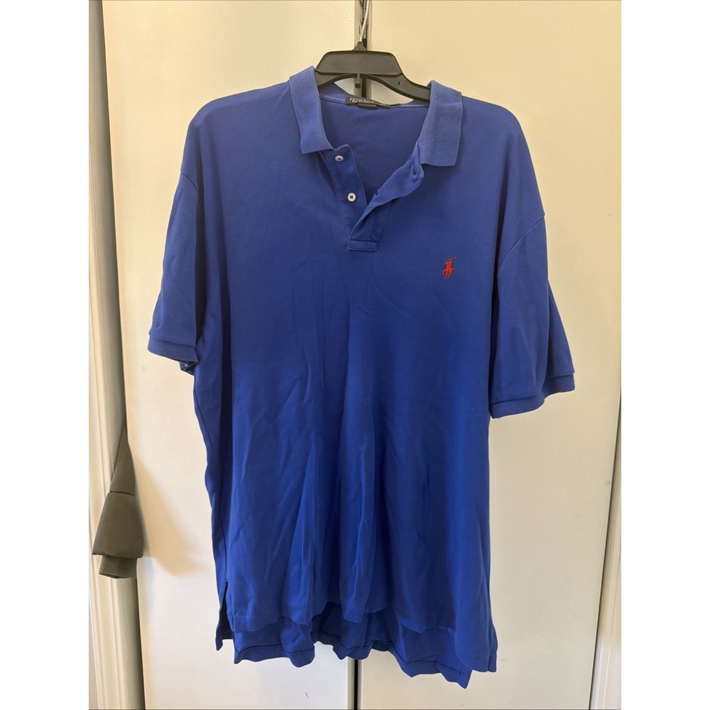 POLO RALPH LAUREN Men's Royal Blue Short Sleeve Polo Shirt Size XL